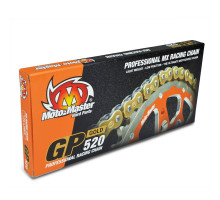 Ланцюг приводний moto-master gp-520g mx професійний ланцюг для мотоcrossу без уплотнювальних кілець золотого кольору (120 ланців, зажим в комплекті)