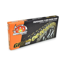 Ланцюг привод moto-master gpx-520g professional motocross / enduro racing x-ring chain золотого кольору (120 лань, зажим в комплекті)