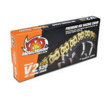 Moto-master drive chain v2-420g mx racing gold chain regular gold color (130 лань, зажим в комплекті)