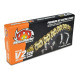 Moto-master drive chain v2-520g mx racing gold chain regular gold color (120 ланк, зажим в комплекті)