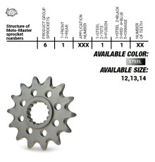 moto-master зірочка передня 2120 14 honda cr 125r '04-'07, crf 250r/x '04-'17 (jtf1323.14) (ланцюг 520) (212014jt)