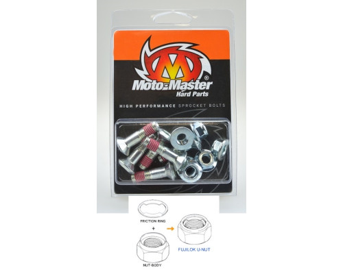 Moto-master болти задні зірочки m8x30mm (6 штук) fujilok u-nut (шестикутник) honda/yamaha/suzuki/kawasaki