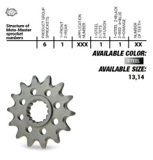 Moto-master зірочка передня 565 13 yamaha yz 250 '99-'25, wr/yzf 400/426/450, kawasaki kxf '06-'20 (jtf565.13) (56513)yfz 450 '04-'13