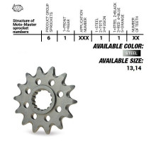 Moto-master зірочка передня 565 13 yamaha yz 250 '99-'25, wr/yzf 400/426/450, kawasaki kxf '06-'20 (jtf565.13) (56513)yfz 450 '04-'13