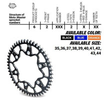 Задня зірочка moto-master алюмінієва t7075 (ergal) 4644 41 (464441) ktm sx 50/sx 50 mini '02- , sx-e5 e-bike '19-, gasgas mc 50 mc-e e-bike 21-, husqvarna tc 50 '17, tc 50 mini '18 -. ee 5 e-bike '19- (ланцюг 415) колір чорний