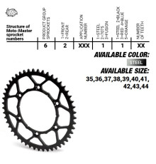 Moto-master задня зірочка сталева ultralight 4395 42 (439542) ktm sx 50/sx 50 mini '04-'13 (ланцюг 415) чорний