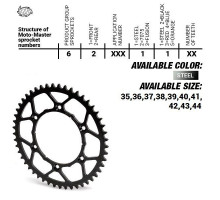 Moto-master задня зірочка сталева ultralight 4395 42 (439542) ktm sx 50/sx 50 mini '04-'13 (ланцюг 415) чорний