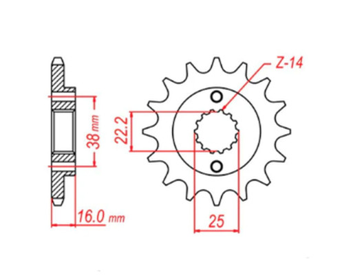 Mtx parts передня зірочка 490 15 ducati monster 600/750/900 (jtf736.15) (ланцюг 520)