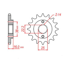 Mtx parts передня зірочка 490 15 ducati monster 600/750/900 (jtf736.15) (ланцюг 520)