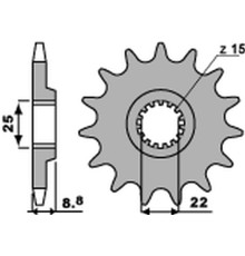Pbr передня зірочка 1248 14 ktm sx/exc '91-'25 (jtf1901.14) (ланцюг 520) (124814jt)