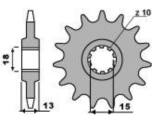 Pbr передня зірочка 155 14 18nc (ланцюг 415)