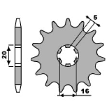 Pbr передня зірочка 2033 12 18nc газ газ 125/250 pampera 97-02 (ланцюг 520)