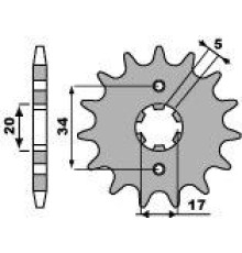 Зірочка передня pbr 2037 16 18nc honda cbr 125, xlr 125 (ланцюг 428)
