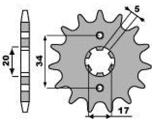 Зірочка передня pbr 2037 16 18nc honda cbr 125, xlr 125 (ланцюг 428)
