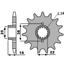 Pbr передня зірочка 2050 15 18nc ducati 748/916/944/996/1000 (ланцюг 525)