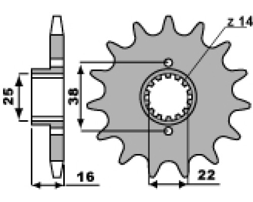 Pbr передня зірочка 2050 15 18nc ducati 748/916/944/996/1000 (ланцюг 525)