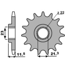 Зірочка передня pbr 2051 13 18nc yamaha ttr 250 93-05, raptor 250 08-11 (ланцюг 520)