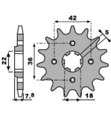 Зірочка передня pbr 2052 15 18nc yamaha xt 250 tl (японія) 83-84 (ланцюг 520)