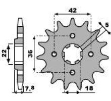 Зірочка передня pbr 2052 15 18nc yamaha xt 250 tl (японія) 83-84 (ланцюг 520)