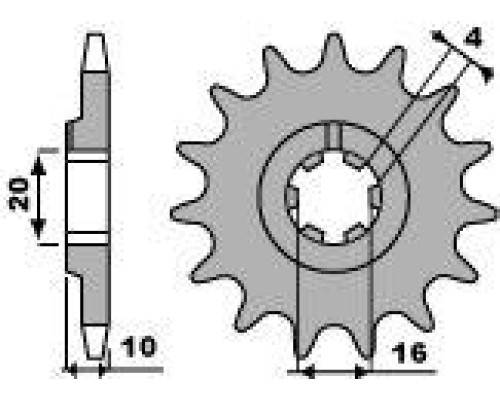 Pbr передня зірочка 2066 14 18nc husqvarna wre 125 (ланцюг 520)