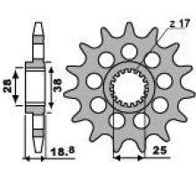 Передня зірочка pbr 2078 15 18nc aprilia tuono 1000r 06-08 (jtf704.15) (тільки pbr) (ланцюг 525)