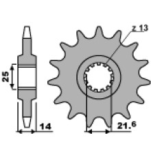 Pbr передня зірочка 2083 15 18nc kawasaki zr 750 zephyr (95-99) (ланцюг 525)