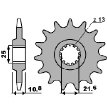 Зірочка передня pbr 2086 17 18nc tdm 850 (96-98) (ланцюг 525) (214217)