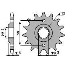 Pbr передня зірочка 2116 14 18nc suzuki ltr 450 '06-'12, ltz 400 '03-'13, rmx 450 '10-'13, kawasaki kfx 400, hyosung te 450 (ланцюг 520) (jtf1401.14)
