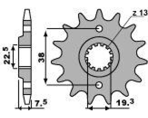 Pbr передня зірочка 2116 14 18nc suzuki ltr 450 '06-'12, ltz 400 '03-'13, rmx 450 '10-'13, kawasaki kfx 400, hyosung te 450 (ланцюг 520) (jtf1401.14)