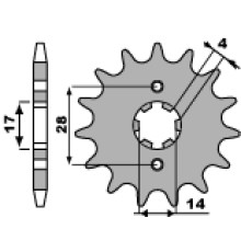Pbr передня зірочка 2118 13 18nc honda trx 90 93-08, crf 125 '15-20 (ланцюг 428) (jtf277.13)