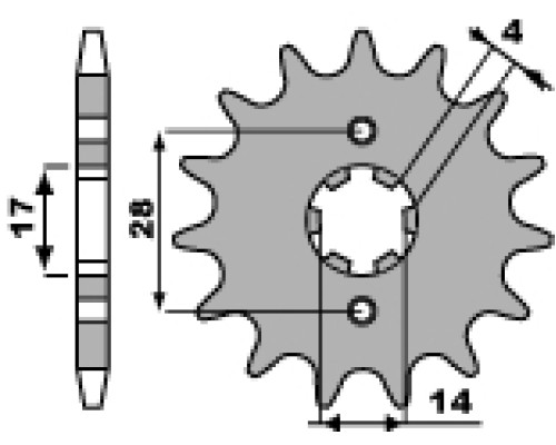 Pbr передня зірочка 2118 13 18nc honda trx 90 93-08, crf 125 '15-20 (ланцюг 428) (jtf277.13)