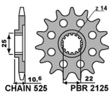 Передня зірочка pbr 2125 15 18nc mv augusta 910/920/989/990/1000