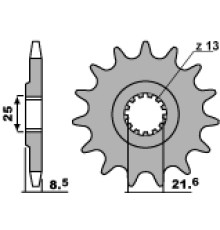 Зірочка передня pbr 2137 15 18nc kawasaki z1000 07-16 (jtf1537.15) (ланцюг 525)