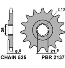 Зірочка передня pbr 2137 17 kawasaki zx10r '04-'18 (jtf1537.17) (ланцюг 525) (153717jt)