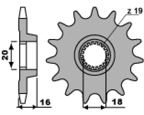 Pbr передня зірочка 2140 10 18nc montesa 250 4t r (4rt) (ланцюг 520)