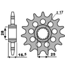 Передня зірочка pbr 2147 16 18nc ktm 990 (ланцюг 525)