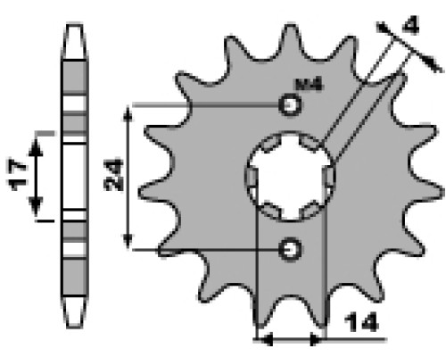 Зірочка передня pbr 2153 12 18nc aprilia rs 50 (06-08) (ланцюг 420)