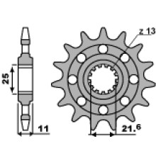 Pbr передня зірочка 2172 16 18nc yamaha xj6 diversion 09-15 (ланцюг 520)