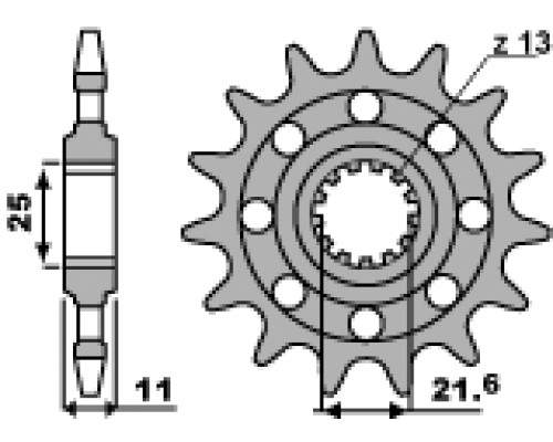 Pbr передня зірочка 2172 16 18nc yamaha xj6 diversion 09-15 (ланцюг 520)