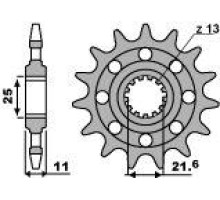 Pbr передня зірочка 2172 16 18nc yamaha xj6 diversion 09-15 (ланцюг 520)