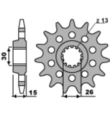 Pbr передня зірочка 2198 16 18nc bmw s 1000 rr 09-11 (-1) (jtf404.16) (ланцюг 525)