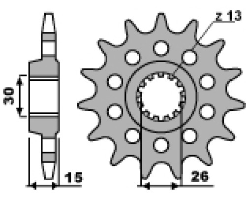 Pbr передня зірочка 2198 16 18nc bmw s 1000 rr 09-11 (-1) (jtf404.16) (ланцюг 525)