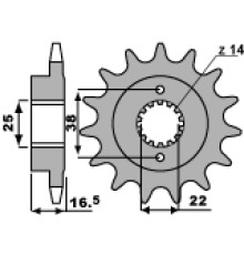 Pbr передня зірочка 2205 15 18nc ducati 1000 monster s2r 06-08 (jtf741.15) (ланцюг 525)