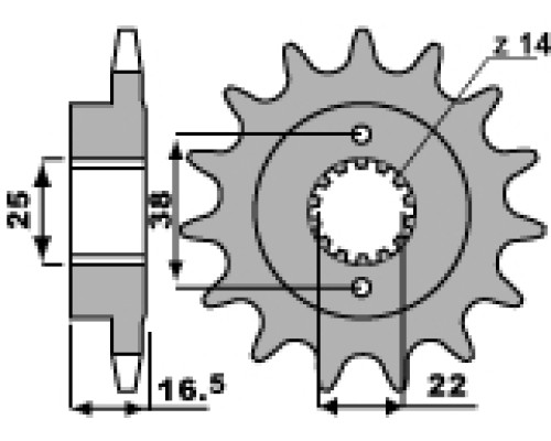 Pbr передня зірочка 2205 15 18nc ducati 1000 monster s2r 06-08 (jtf741.15) (ланцюг 525)