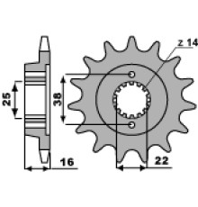 Pbr передня зірочка 2222 15 18nc ducati 796 hypermotard 10-12, monster 796 10-12 (ланцюг 525)