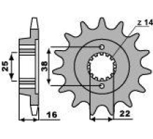 Pbr передня зірочка 2222 15 18nc ducati 796 hypermotard 10-12, monster 796 10-12 (ланцюг 525)