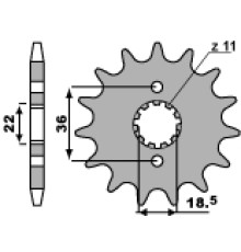 Pbr передня зірочка 2506 13 18nc honda nx 250 (88-93) (використання 2067 13) (ланцюг 520)