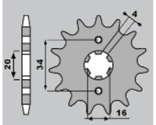 Зірочка передня pbr 263 13 18nc yamaha ttr 125 09-12 (ланцюг 428)