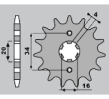 Pbr передня зірочка 263 16 18nc yamaha dt/tzr/sr/rd 125 (ланцюг 428)