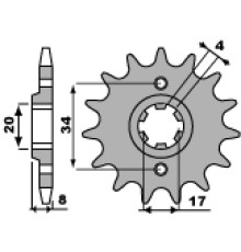 Передня зірочка pbr 267 14 18nc cb 250/ xl 350 r (ланцюг 520)